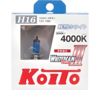 Высокотемпературная лампа KOITO Whitebeam H16, 12 В, 19 Вт, 4000 K, комплект 2 шт. P0749W 116440