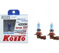 Высокотемпературная лампа KOITO Whitebeam 9006, HB4, 12 В, 55 Вт, 110 Вт, 4200 K уп. 1 шт. 0757W 117803
