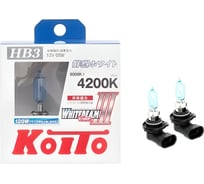 Высокотемпературная лампа KOITO Whitebeam 9005 HB3, 12 В, 65 Вт, 120 Вт, 4200 K, комплект 2 шт. P0756W 7035