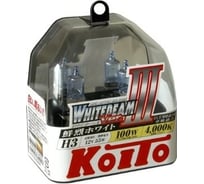 Высокотемпературная лампа KOITO Whitebeam H3, 12 В, 55 Вт, 100 Вт, 4000 K, комплект 2 шт. P0752W 7038