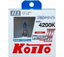 Высокотемпературная лампа KOITO Whitebeam H1, 12 В, 55 Вт, 100 Вт, 4200 K, комплект 2 шт. P0751W 7032