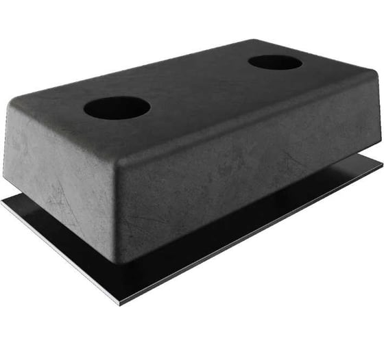 Бампер резиновый ТЕХНОЛОГИЯ БР-500 (500x250x100 мм) (П) в комплекте с пластиной для крепления БР 500x250 (2шайбы + 2 гайки) 00-00003447