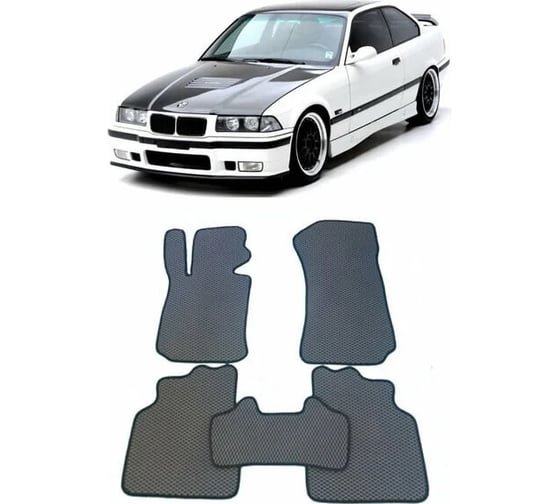 Ковры в салон автомобиля Eva Smart bmw 3 (е36) 1991 - 1998 эва сота бежевые c красной окантовкой 1039-A1A7-S 1