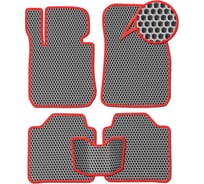 Ковры в салон автомобиля Eva Smart chery tiggo 8 5мест 2020 - эва сота чёрные c красной окантовкой 3283-B5A7-S