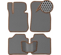 Ковры в салон автомобиля Eva Smart chevrolet cobalt ii 2011 - эва сота серые c коричневой окантовкой 1120-B1A6-S