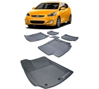 Ковры Eva Smart в салон автомобиля hyundai solaris i пресс борта 2011 - 2017 эва сота синие c синей окантовкой 3594-B2B2-S