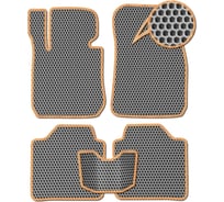 Ковры Eva Smart в салон автомобиля hyundai solaris ii седан пресс борта 2017 - эва сота серые c бежевой окантовкой 3607-B1A1-S