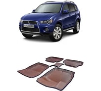 Ковры Eva Smart в салон автомобиля mitsubishi outlander xl пресс борта 2007 - 2012 эва сота красные c красной окантовкой 3896-A7A7-S