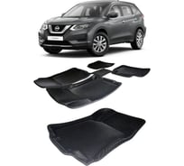 Ковры Eva Smart в салон автомобиля nissan x-trail (t32) пресс борта 2013 - эва сота синие c коричневой окантовкой 3557-B2A6-S