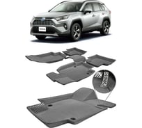 Ковры Eva Smart в салон автомобиля toyota rav 4 v (xa50) пресс борта 2018 - эва сота красные c коричневой окантовкой 3613-A7A6-S