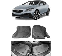Ковры Eva Smart в салон автомобиля volvo v40 ii пресс борта 2012 - 2019 эва сота чёрные c серой окантовкой 3674-B5B1-S