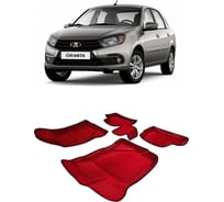 Ковры Eva Smart в салон автомобиля lada granta пресс борта 2011 - эва сота красные c черной окантовкой 3554-A7B5-S