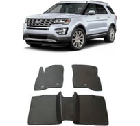 Ковры в салон автомобиля Eva Smart ford explorer v 5мест рестайлинг 2015 - 2019 эва сота чёрные c черной окантовкой 2119-B5B5-S