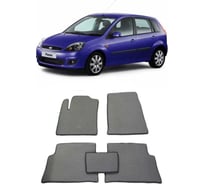 Ковры в салон автомобиля Eva Smart ford fiesta v 2002 - 2008 эва сота серые c коричневой окантовкой 1190-B1A6-S