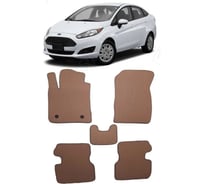 Ковры в салон автомобиля Eva Smart ford fiesta vi седан 2012 - 2019 эва сота коричневые c синей окантовкой 2202-A6B2-S
