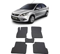 Ковры в салон автомобиля Eva Smart ford focus ii 2005 - 2011 эва сота чёрные c красной окантовкой 1193-B5A7-S