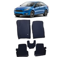 Ковры в салон автомобиля Eva Smart ford focus iii вариант макси 3d 2011 - 2019 эва сота коричневые c синей окантовкой 2684-A6B2-S
