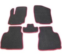Ковры в салон автомобиля Eva Smart для ford mondeo iv хэтчбек 2010 - 2015, эва сота, чёрные c красной окантовкой 2091-B5A7-S
