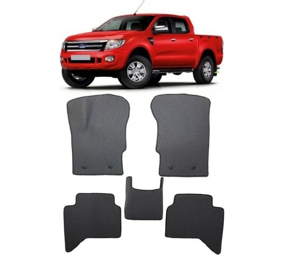 Ковры в салон автомобиля Eva Smart для ford ranger lv 2015 -, эва сота, бежевые c бежевой окантовкой 3227-A1A1-S