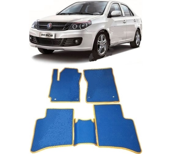 Ковры в салон автомобиля Eva Smart для geely gc 6 2014 - 2017, эва сота, серые c черной окантовкой 1960-B1B5-S 1