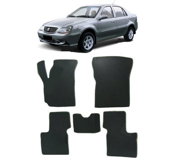 Ковры в салон автомобиля Eva Smart для geely otaka ck 2005 - 2008, эва сота, бежевые c черной окантовкой 2331-A1B5-S
