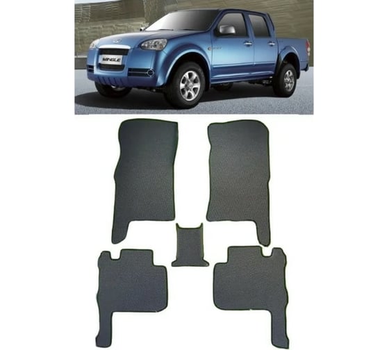 Ковры в салон автомобиля Eva Smart для great wall wingle 3 2006-2012, эва сота, серые c бежевой окантовкой 3543-B1A1-S 1