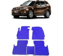 Ковры в салон автомобиля Eva Smart для haima 7 2013-2016, эва сота, коричневые c красной окантовкой 2505-A6A7-S