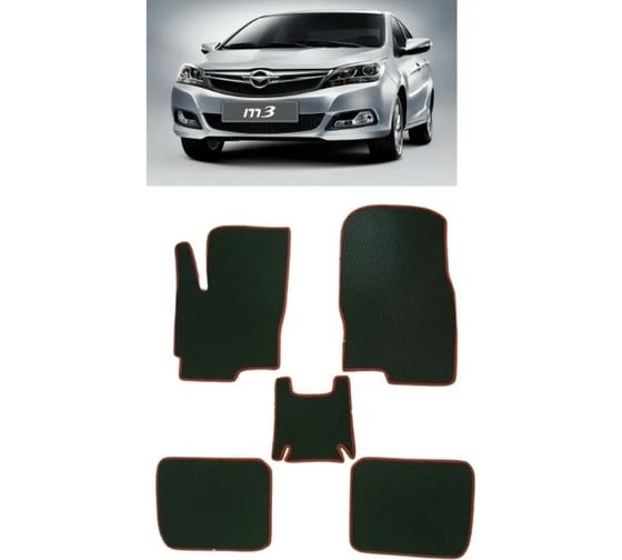 Ковры в салон автомобиля Eva Smart для haima m3 2014-2017, эва сота, коричневые c бежевой окантовкой 3480-A6A1-S 1