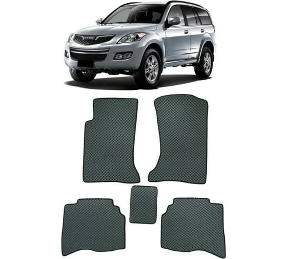 Ковры в салон автомобиля Eva Smart для haval h5 2020 -, эва сота, коричневые c черной окантовкой 3437-A6B5-S 1
