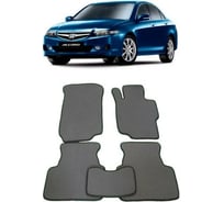 Ковры в салон автомобиля Eva Smart для honda accord vii 2003-2008, эва сота, коричневые c синей окантовкой 1238-A6B2-S
