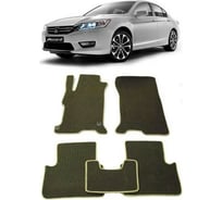 Ковры в салон автомобиля Eva Smart для honda accord ix 2013-2019, эва сота, коричневые c серой окантовкой 1241-A6B1-S