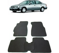 Ковры в салон автомобиля Eva Smart для honda civic vi 1995-2000, эва сота, черные c синей окантовкой 2227-B5B2-S