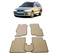Ковры в салон автомобиля Eva Smart для honda civic vi aerodeck 1990-2000, эва сота, коричневые c красной окантовкой 2577-A6A7-S