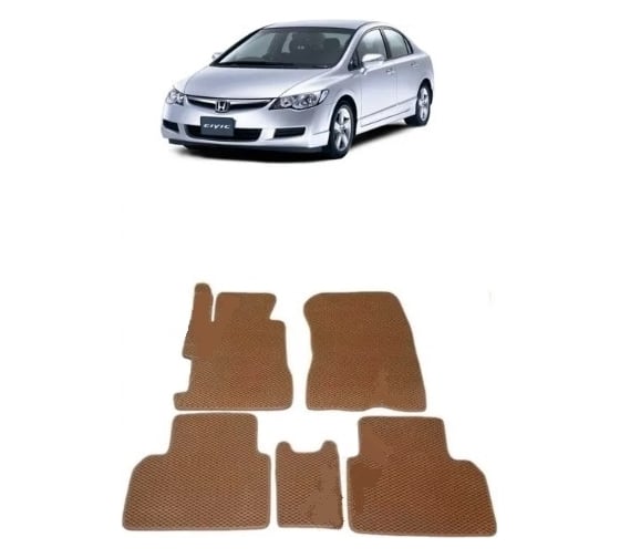 Ковры в салон автомобиля Eva Smart для honda civic viii седан 2006-2012, эва сота, бежевые c бежевой окантовкой 1246-A1A1-S 1