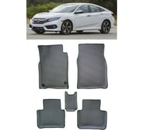 Ковры в салон автомобиля Eva Smart для honda civic x седан вариант макси 3d 2015-2021, эва сота, черные c черной окантовкой 3704-B5B5-S