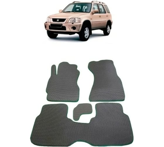 Ковры в салон автомобиля Eva Smart для honda cr-v i (мкпп) 1995-2002, эва сота, серые c черной окантовкой 1252-B1B5-S 1