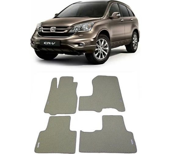 Ковры в салон автомобиля Eva Smart для honda cr-v iii 2006-2012, эва сота, черные c черной окантовкой 1255-B5B5-S
