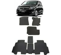 Ковры в салон автомобиля Eva Smart для honda edix правый руль 2004-2009, эва сота, черные c коричневой окантовкой 2818-B5A6-S