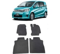 Ковры в салон автомобиля Eva Smart для honda freed spike правый руль 2010-2016, эва сота, бежевые c красной окантовкой 1259-A1A7-S