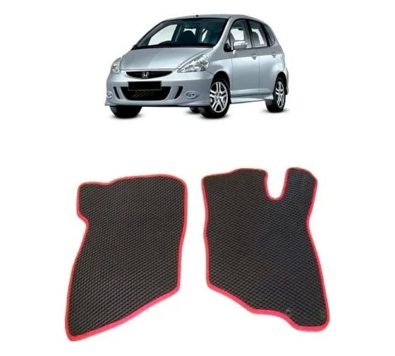 Ковры в салон автомобиля Eva Smart для honda fit (jazz) gd правый руль 2001-2007, эва сота, бежевые c черной окантовкой 2651-A1B5-S 1