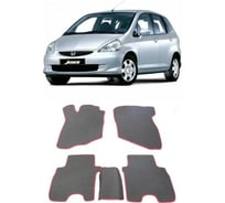 Ковры в салон автомобиля Eva Smart для honda jazz 2004-2008, эва сота, серые c красной окантовкой 2029-B1A7-S
