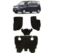 Ковры в салон автомобиля Eva Smart для honda mobilio spike i правый руль рестайлинг 2004-2008, эва сота, коричневые c синей окантовкой 2332-A6B2-S