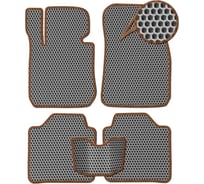 Ковры Eva Smart в салон автомобиля honda odyssey ii правый руль 7мест 1999 - 2003 эва сота серые c коричневой окантовкой 2221-B1A6-S