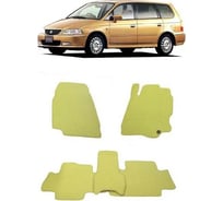 Ковры в салон автомобиля Eva Smart для honda odyssey ii правый руль 7мест 1999-2003, эва сота, бежевые c синей окантовкой 2221-A1B2-S