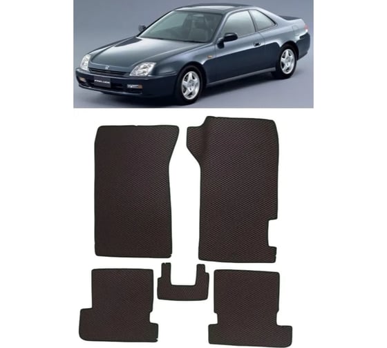 Ковры Eva Smart в салон автомобиля honda prelude v правый руль 1996 - 2001 эва сота коричневые c черной окантовкой 3509-A6B5-S