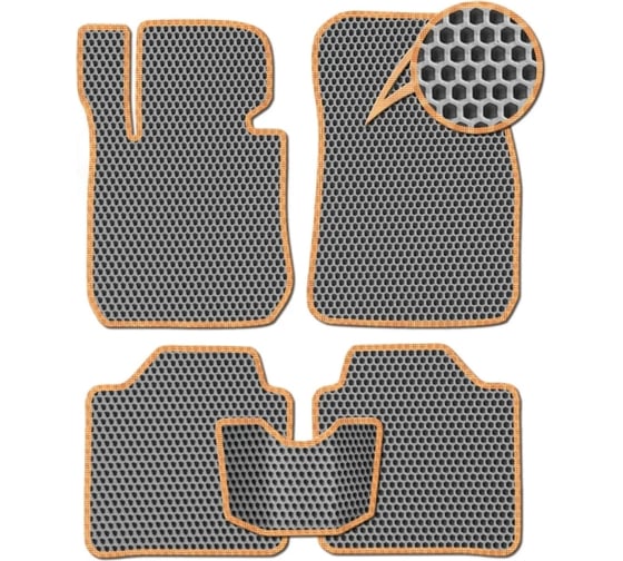 Ковры Eva Smart в салон автомобиля honda shuttle ii правый руль 2015 - 2019 эва сота серые c бежевой окантовкой 3809-B1A1-S 1