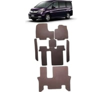 Ковры Eva Smart в салон автомобиля honda stepwgn v spada правый руль 2015 - 2017 эва сота бежевые c синей окантовкой 3170-A1B2-S