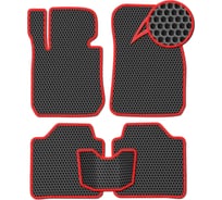 Ковры Eva Smart в салон автомобиля honda stream l 7мест 2000 - 2003 эва сота чёрные c красной окантовкой 3347-B5A7-S