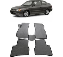 Ковры Eva Smart в салон автомобиля hyundai accent ii 2000 - 2012 эва сота бежевые c коричневой окантовкой 1272-A1A6-S