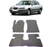 Ковры Eva Smart в салон автомобиля hyundai elantra iii 2000 - 2010 эва сота коричневые c синей окантовкой 1275-A6B2-S